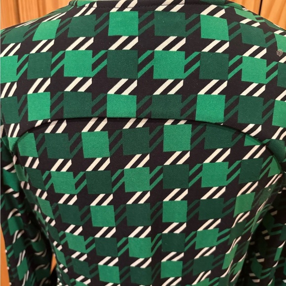 New York & Company Stretch faux wrap dress Green Geometric women’s M - Picture 5 of 12